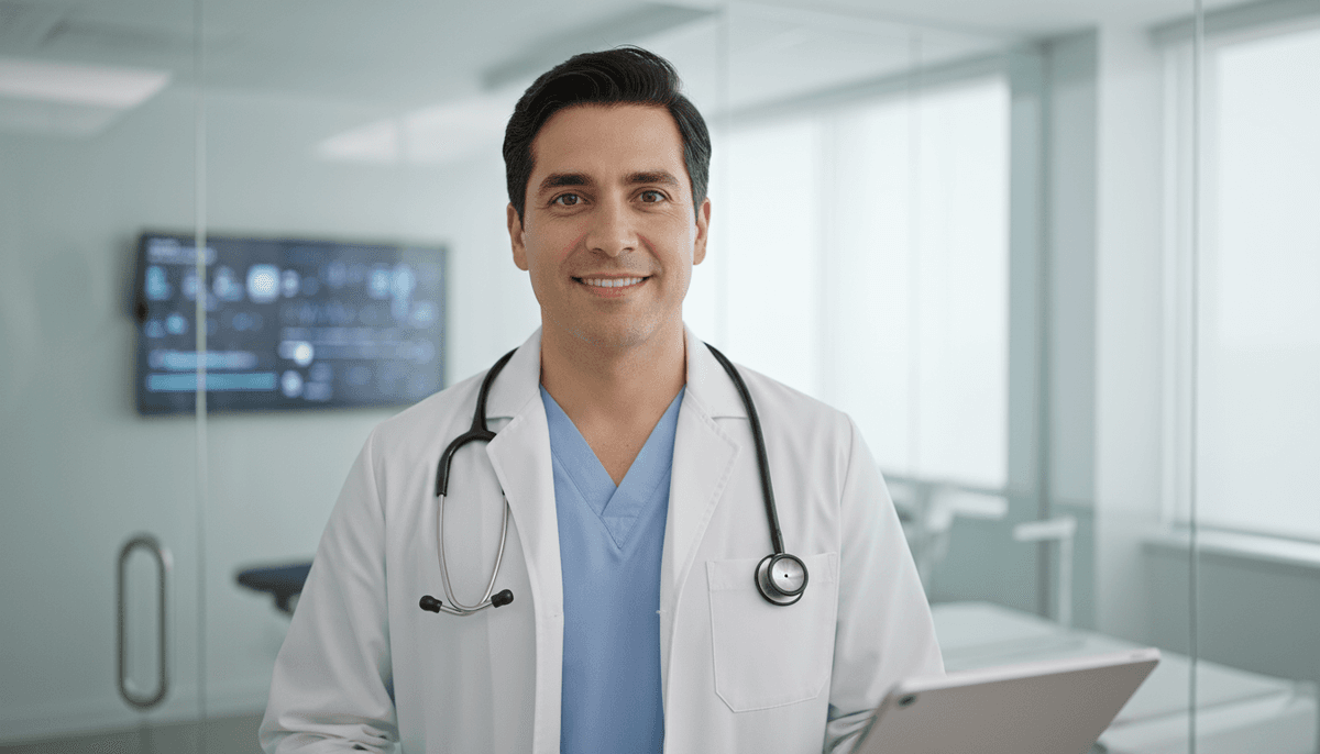 Dr. Cazares in professional medical setting