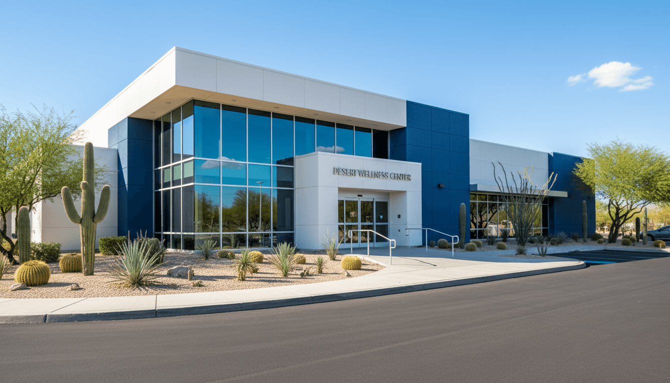Clinicas del Dr. Cazares modern medical facility exterior in Glendale, Arizona